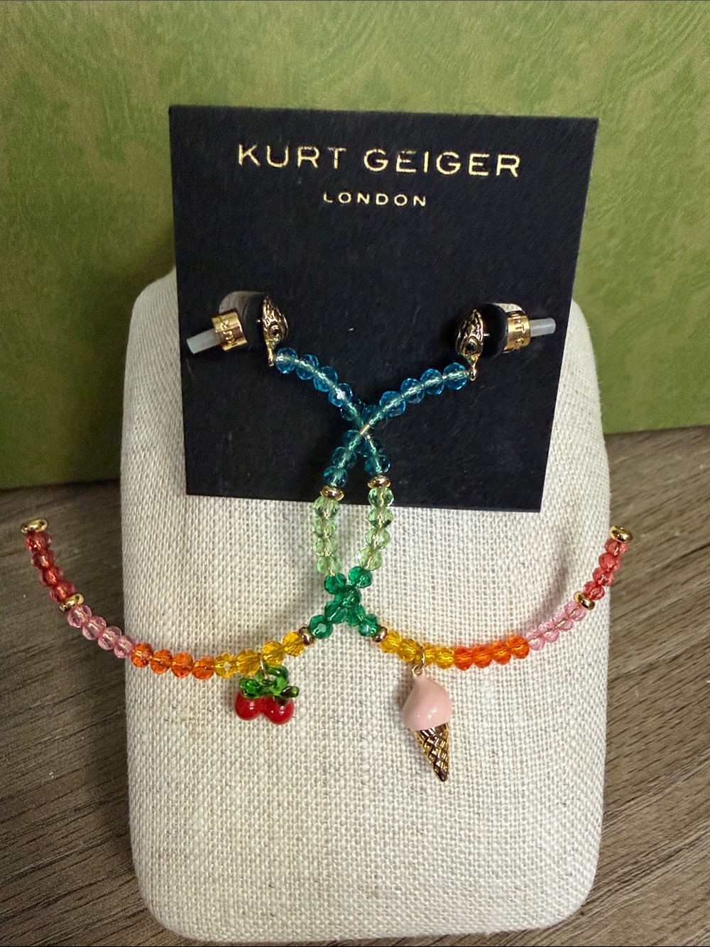 Kurt Geiger
Summer Charms hoop earrings with zirconia - NWT